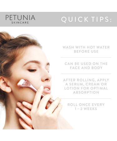 Rose Gold Derma Roller 0.25mm 540 Stainless Steel Needles for Face - Microdermabrasion Tool + Free Storage - Buy Online on GoSupps.com