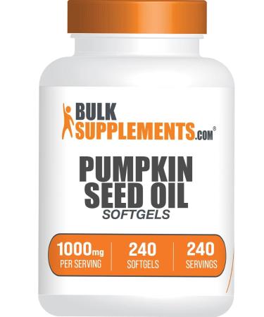 BulkSupplements.com Pumpkin Seed Oil Softgels - Pumpkin Seed Oil Supplement Herbal Supplement - Gluten Free 1 Softgel per Serving 240 Count (Pack of 1)