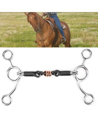 Black Horse Snaffle Stainless Low Leverage Copper Roller Loose Mouth Bit - Buy Online on GoSupps.com