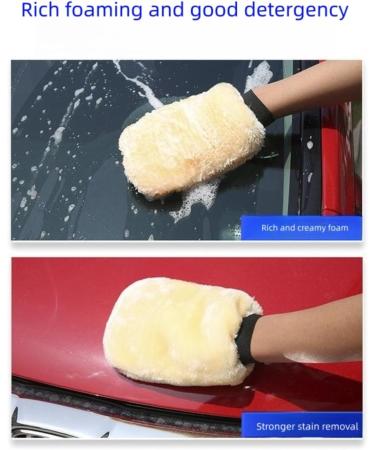 Micro Thick Multi Fiber Single Sided Gloves Lambswool Wash Gloves Car Household Cleaning Gloves Beige - Buy Online on GoSupps.com
