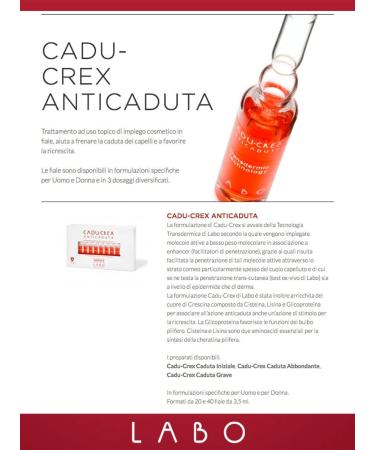  LABO LABO Transdermic Technology CADU-CREX ANTI-CADUTA Grave 40 ampoules 2 ml for Women - Buy Online on GoSupps.com