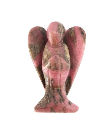 Lovionus89 of course Rhodonit Guardian Angel Statue Hand carved stone healing crystal bag figures decoration 5cm 50mm rhodonite
