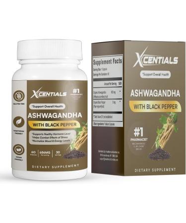 Xcentials Organic Ashwagandha Root Powder + Extract 656mg with Black Pepper Standardized for Stress Support & Calm Gluten Free 90 Vegan Capsules - Buy Online on GoSupps.com