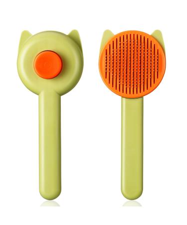 Fantesi cat brush dog brush cat kamm with grip for long hair and short hair animal hair cleaning with a click animal hair cleaning brush