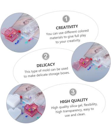 COHEALI 2 Sets Storage Box Mold Silicone Molds Epoxy Silicone Diy Crystal Epoxy Mold Accessories Crafts Whitex2pcs 9.6X8.9CMx2pcs - Buy Online on GoSupps.com
