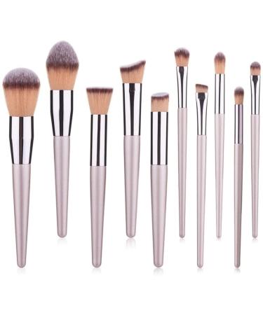 Makeup Brush 10 Champagne Makeup Brush Set Foundation Powder Blush Eye Shadow Kabuki Blending Brush Beauty Tools