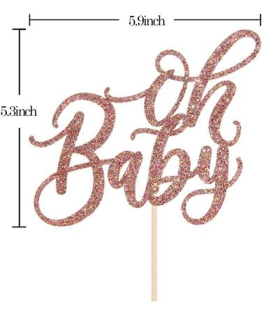 Gold Oh Baby Cake Topper - Acrylic Happy Birthday Baby Shower Cake Decoration Anniversary Rose Gold - Buy Online on GoSupps.com