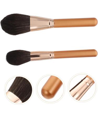 Set of 2 Make-Up with Wooden Handle Brush Mixing Foundation Makeup Brush Fluffy Makeup Brush Multifunctional Cosmetic Brush Professional Foundation Brush for Makeup - Buy Online on GoSupps.com