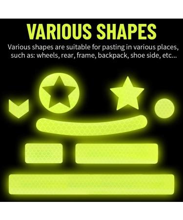 Shop Hillylolly Reflector Stickers - 42 Reflective Bicycle & Clothing Stickers Self-Adhesive Light Yellow Safety Stickers - Buy Online on GoSupps.com