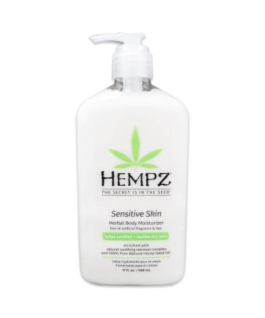 Hempz Sensitive Skin Herbal Body Moisturizer Helps Comfort + Soothe Dry Skin 17 fl oz (500 ml)