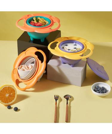 Kids Rotating Spill-Proof Bowl - 360 Baby Gyro Bowl for Toddlers | Purple Tableware - Buy Online on GoSupps.com