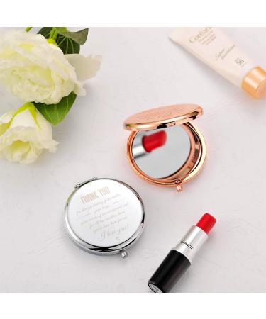Sister Gifts: Silver Compact Mirror for Bridesmaid, Wedding Day Gift - 2.6 inch Round Folding Handheld Mirror with 1x/2x Magnification - Buy Online on GoSupps.com