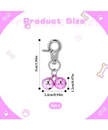 KALIONE 4 Packs Bells for Dog Cat Collars Stainless Steel Bell Training Charm Pendants Small Pet Bells Pendant Accessories with Snap Clips for Dog Cat Pets Necklace Collar DIY Keychains Crafts Making - Buy Online on GoSupps.com