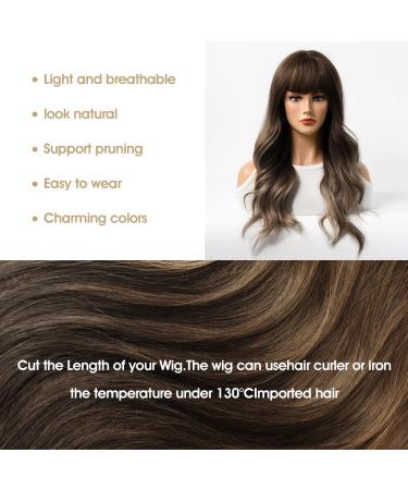 Fengq Black Ombre Brown Wig - Long Curly Synthetic Women s Wig with Ponytail for Everyday & Parties - Buy Online on GoSupps.com
