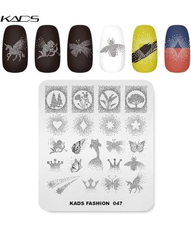 KADS Stamping Plate - Mermaid Nail Art Design Tool | Sparkling Betterfly Meteor Wing Stencil (FA047) - Buy Online on GoSupps.com