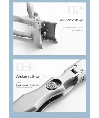 Buy Dotmalls Cumulus Nail Clippers with Catcher - Large & Wide Opening Safety Lock Colorful Silver - International Shipping Available - Buy Online on GoSupps.com