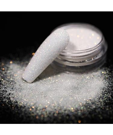 0.2mm Shimmer White Rainbow Nail Glitter - Holographic Sugar Coating Effect Powder for Nail Art - Buy Online on GoSupps.com