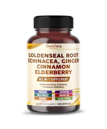 Goldenseal Root Echinacea Cinnamon Elderberry - All-in-1 Supplement 150 count (pack of 1)
