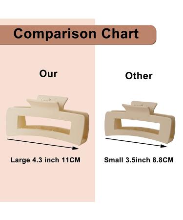 LARGE Hair Claw Clips 8 Pack - 90's Vintage Big Jaw Clips for Women & Girls - Strong Hold for Thick & Thin Hair - Cream, Light Pink, Dark Brown, Black - Buy Online on GoSupps.com