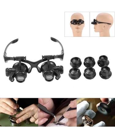 Head Wearing Magnifying Lens Double Eye Jewelry Watch Repair Magnifier Loupe Glasses - Buy Online on GoSupps.com