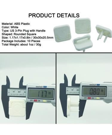 LYMGS 3-Pin Outlet Plug Covers Set Round Corner Square Electrical Insulation with Handle Plastic Plug Protector for Home Baby Child Proof Safety Caps White 10 Pack - Buy Online on GoSupps.com