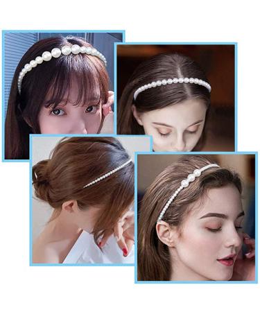 Elegant Pearl Headbands for Women - 6 Piece White Faux Pearl Hair Accessories for Weddings & Everyday Use - Buy Online on GoSupps.com