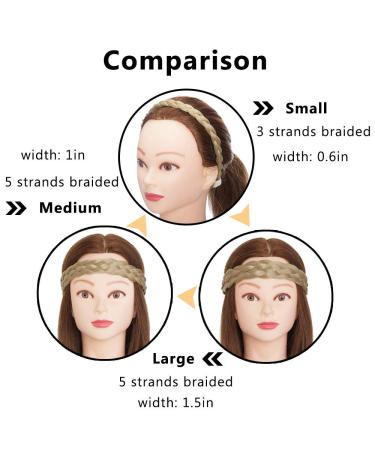 Tess Braided Hair Tie - Adjustable Medium Hair Band for Women | Lightweight 2.5cm Hair Accessories in Light Brown - Buy Online on GoSupps.com