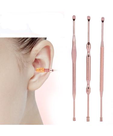 Stainless Steel Ear Cleaner 3Pcs/Set Ear Pick Double Ended Wax Remover Cleaner Curette Spoon