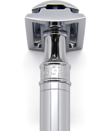 Edwin Jagger DES89BL Short Chrome-Plated Reusable Double-Cut Safety Razor for Men | Classic Shaving Experience - Buy Online on GoSupps.com