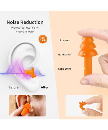 6 Pairs of Silicone Earplugs - Noise Reduction & Hearing Protection for Swimming & Sleeping - Waterproof with Plastic Case - Buy Online on GoSupps.com