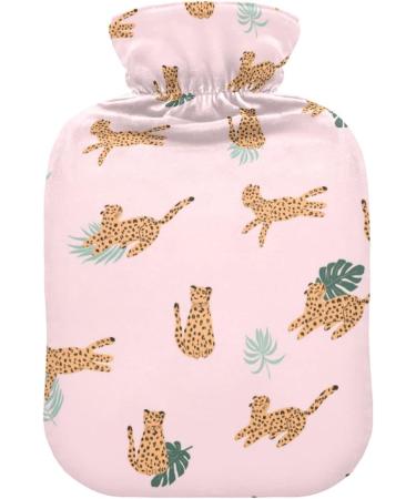 Naanle Tropical Leopard Hot Water Bottle - 1L Transparent Heat Bottle for Bed | Hand & Feet Warmer Pain Relief & Cold Therapy - Buy Online on GoSupps.com