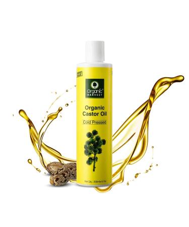 Organic Harvest Cold Pressed Castor Oil For Moisturizing Skin  100% Pure  Organic & Virgin Grade Hair Growth Oil 200ml 6.76 Fl Oz (Pack of 1)