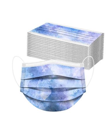 DeaamyGly 50 pieces disposable 3-layer non-woven fabric mouth-nose protection with colorful motif breathable multifunction cloth Neckuch Bandana for adults (A025 50)