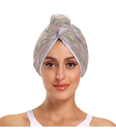 Watercolor Dragonfly Dry Hair Cap & Towel Set | Quick Drying Super Absorbent Soft & Comfortable - 2 Piece Collection - Buy Online on GoSupps.com