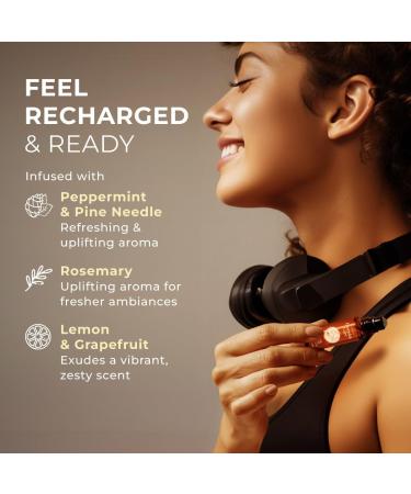 Energy Essential Oils for Diffuser & Active Energy Essential Oil Roll-On Set - Aromatherapy Grade Essential Oils Set - 2x0.34 fl oz - Gya Labs - Buy Online on GoSupps.com