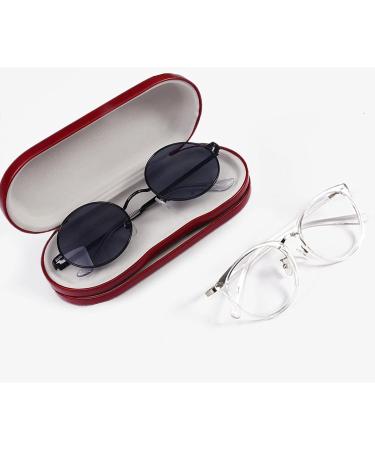 2-in-1 Glasses & Contact Lenses Case with Mirror - Double-Sided Red Holder & Accessories - Buy Online on GoSupps.com