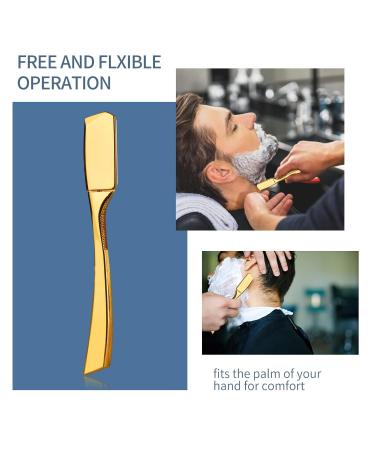 Professional Stainless Steel Barber Razor for Men - Gold Straight Edge Safety Razor for Close Shaving | Ideal for Barbershops & Home Use - Buy Online on GoSupps.com