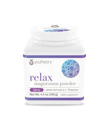 Youtheory Relax Magnesium Powder Stress Formula + L-Theanine Berry 4.4 oz (126 g)