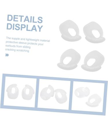NOLITOY Comfortable Earphone Ear Tip Accessories | Non-Slip Over-Ear Headphones | White Silicone Caps for Earbuds | 2 Pairs Ideal Alternative - Buy Online on GoSupps.com