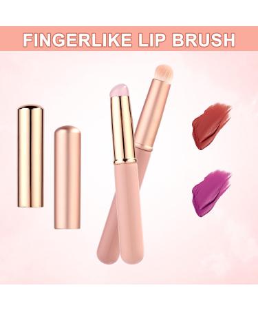 2pcs Silicone Lip Brush Set - Soft Bristle Makeup Applicator with Cap | Multi-Purpose Gloss Brush for Lipstick - Buy Online on GoSupps.com