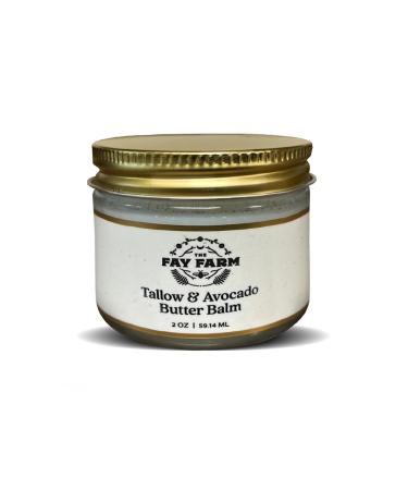 Organic Tallow & Avocado Butter Balm - 2 oz - Herb Infused with Vitamins A K D E & Essential Oils - Full Body & Face Moisturizer - Eczema Relief