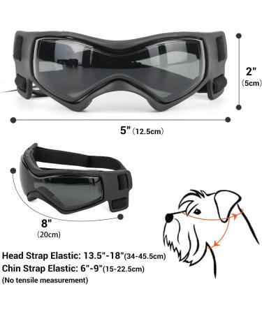 NAMSAN Pet Goggles - Anti-UV, Windproof Dog Sunglasses for Small to Medium Dogs, Adjustable Straps (Black/Orange) - Buy Online on GoSupps.com