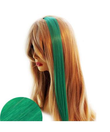 24pcs Green Hair Extensions 20 inch - Halloween Party Highlights Clip in Hair Extensions - Heat-Resistant Straight Hairpieces - Fake Hair Accessories for Women & Kids - Halloween Christmas Gifts - Buy Online on GoSupps.com