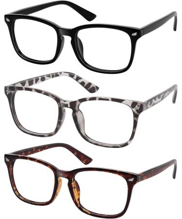 Shop Stylish Blue Light Filter Glasses for Unisex - Non-Prescription Clear Lens - Black Fire Leopard & Grey Leopard Designs - Buy Online on GoSupps.com
