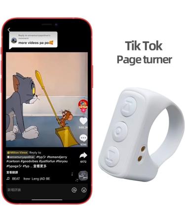 Bluetooth TIKTok Remote Control Camera Clicker for Phone, Kindle & Tablet - White - Buy Online on GoSupps.com