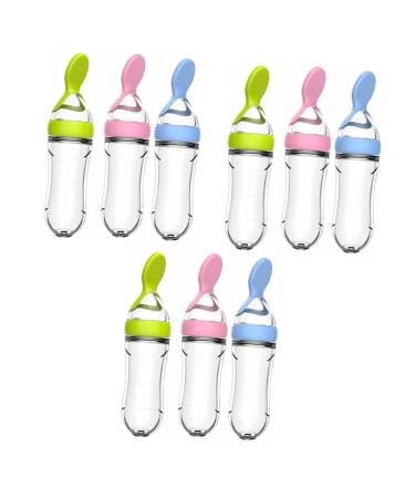 Toyvian 9 pcs even feeding baby bottle bag bite toys donor for baby food bite ring toys baby milk bottle Food toy tools for baby tableware fruit container
