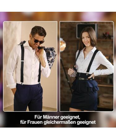 Yetuab Suspenders for Men & Women - Extra Strong Work & Ski Pants Suspenders - Black Quality Adjustable Accessories - Buy Online on GoSupps.com