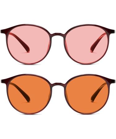 FL-41 Rose & FL-60 Brown Tinted Migraine Glasses | Indoor & Outdoor Light Sensitivity Relief for Photophobia & Computer Use - Buy Online on GoSupps.com