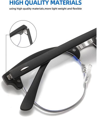 SOAR&EAGLE 3 Pack Blue Light Blocking Glasses - Retro Semi Rimless Computer Gaming Eyewear for Men/Women (Sand Black Silver/Wood Grain Gun/Crystal Silver) - Buy Online on GoSupps.com