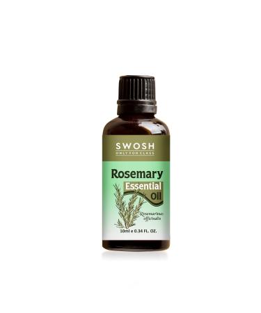 SWOSH Rosemary Oil for Dry Hair & Scalp - 10 ml (0.34 fl oz) - Natural Essential Oil for Healthy Hair Skin & Diffuser